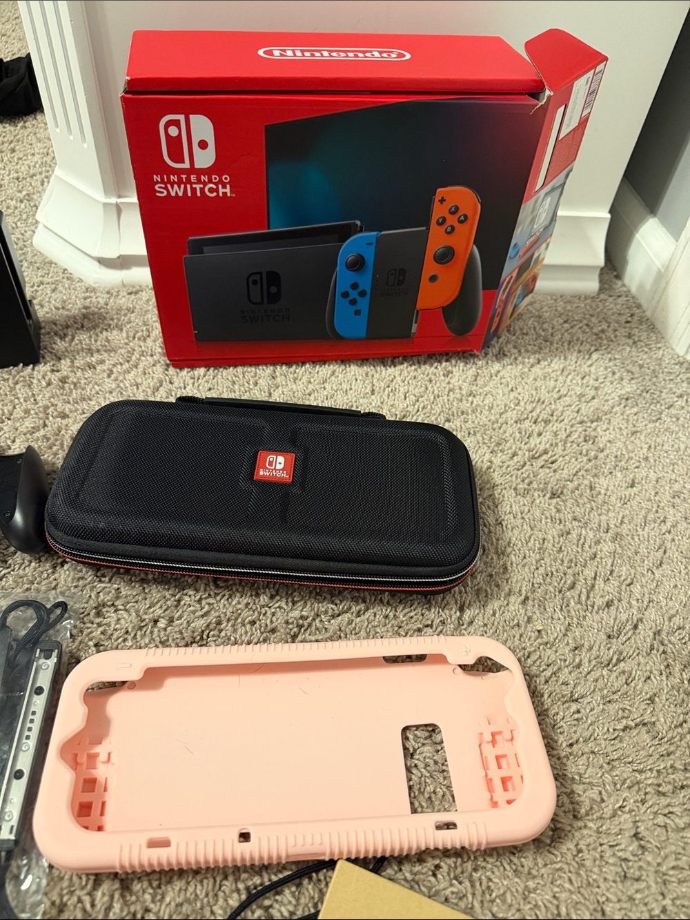LIKE NEW Nintendo Switch with Neon Blue & Neon Red Joy‑Con and Accessories - Picture 2 of 9